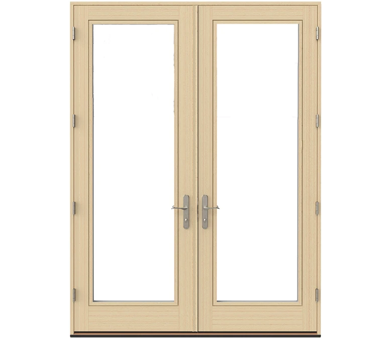 Akron Pella Lifestyle Series Wood Double Hinged Patio Doors